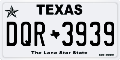 TX license plate DQR3939