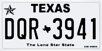 TX license plate DQR3941