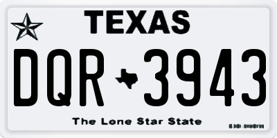 TX license plate DQR3943