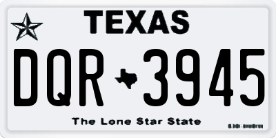 TX license plate DQR3945