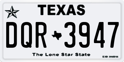 TX license plate DQR3947