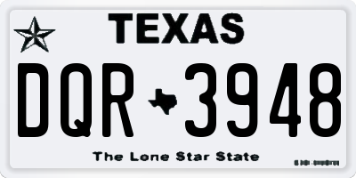 TX license plate DQR3948