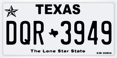 TX license plate DQR3949