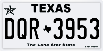 TX license plate DQR3953