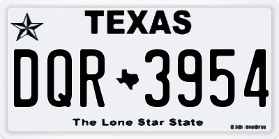 TX license plate DQR3954
