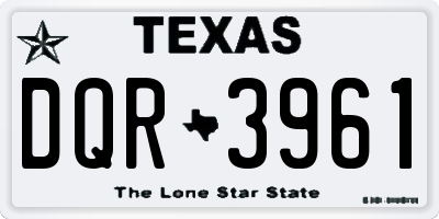 TX license plate DQR3961