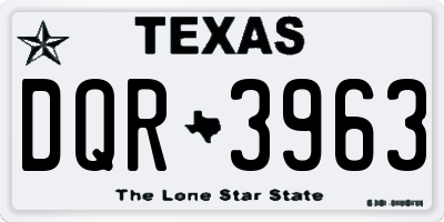 TX license plate DQR3963