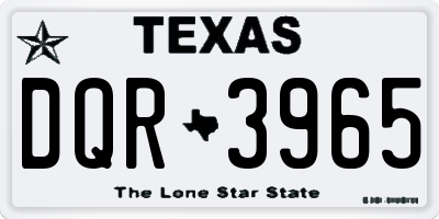 TX license plate DQR3965