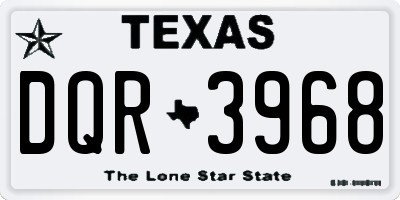 TX license plate DQR3968