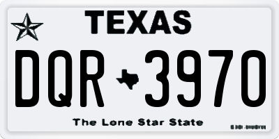 TX license plate DQR3970