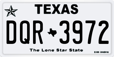 TX license plate DQR3972