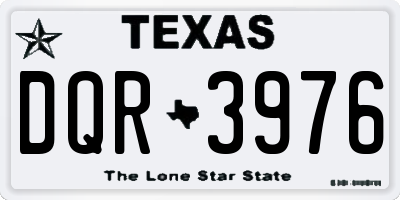 TX license plate DQR3976
