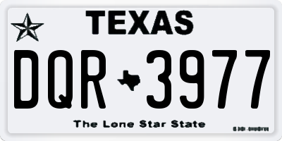 TX license plate DQR3977