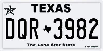 TX license plate DQR3982