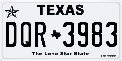 TX license plate DQR3983