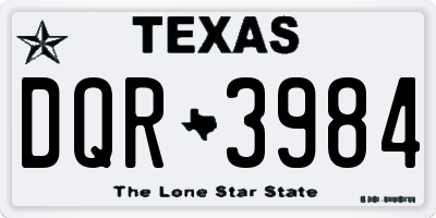 TX license plate DQR3984