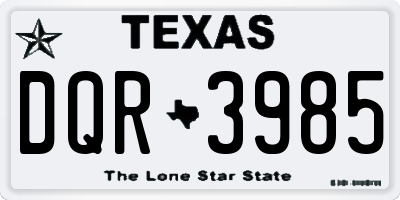 TX license plate DQR3985