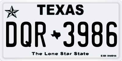 TX license plate DQR3986