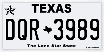 TX license plate DQR3989