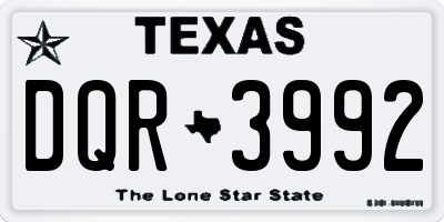 TX license plate DQR3992