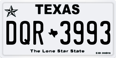 TX license plate DQR3993