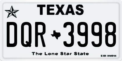 TX license plate DQR3998