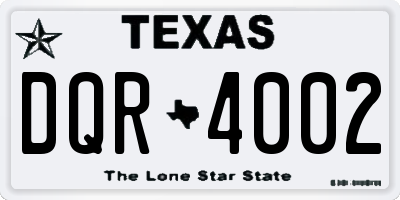 TX license plate DQR4002