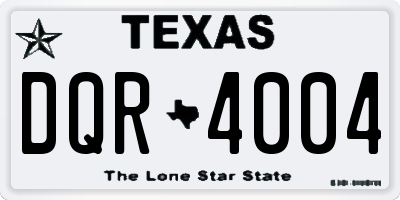 TX license plate DQR4004
