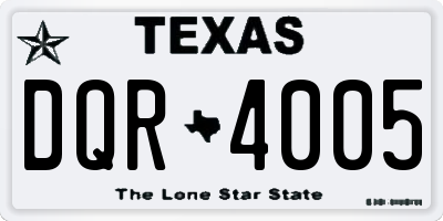 TX license plate DQR4005