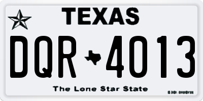 TX license plate DQR4013