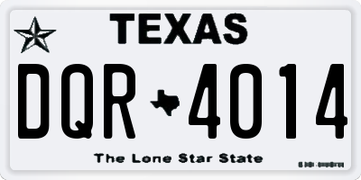 TX license plate DQR4014