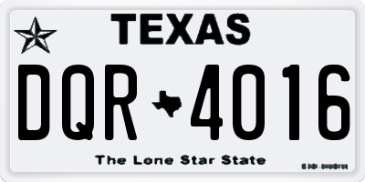 TX license plate DQR4016