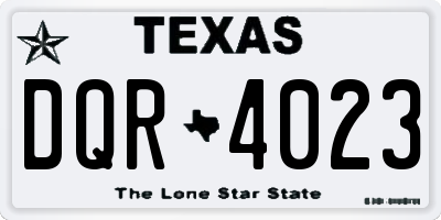 TX license plate DQR4023