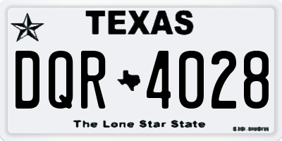 TX license plate DQR4028