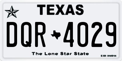 TX license plate DQR4029