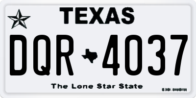 TX license plate DQR4037