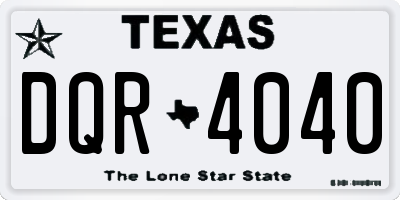 TX license plate DQR4040