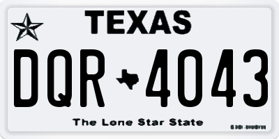 TX license plate DQR4043