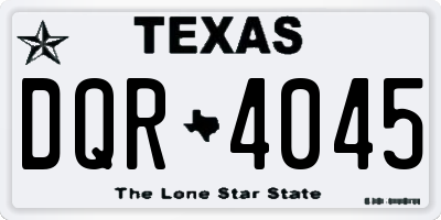 TX license plate DQR4045