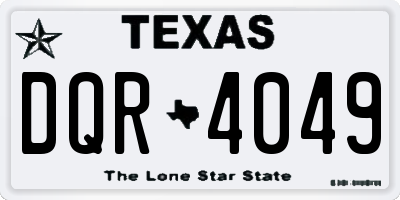 TX license plate DQR4049