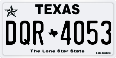TX license plate DQR4053