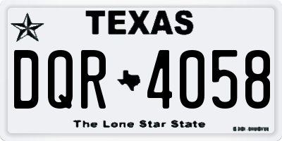 TX license plate DQR4058