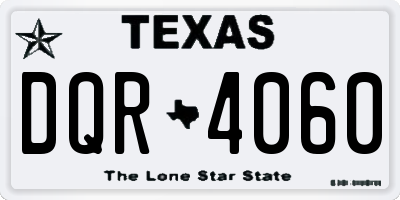 TX license plate DQR4060