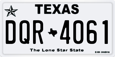 TX license plate DQR4061