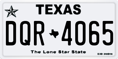 TX license plate DQR4065