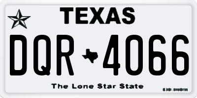 TX license plate DQR4066