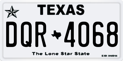 TX license plate DQR4068