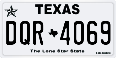 TX license plate DQR4069