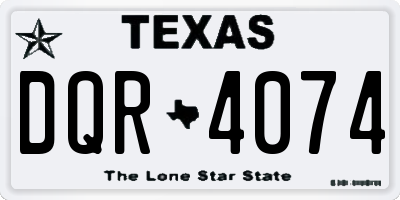 TX license plate DQR4074