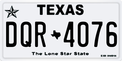TX license plate DQR4076